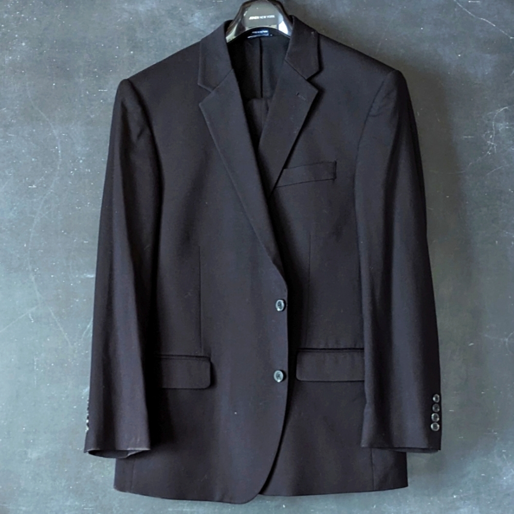 Saddlebred Black Suit Jacket and Slacks 46R 36Wx30L Motion Stretch